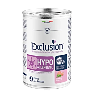 Exclusion Hypoallergenic Puppy Pork & Pea All Breed konzerv 400g